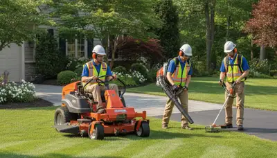 Kissimmee, FL tree service crew providing lawn care and yard maintenance for healthy, well-kept properties