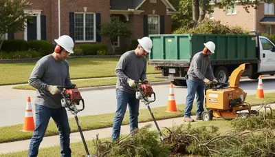 Kissimmee, FL arborists removing overgrown shrubs for safe, efficient shrub removal service