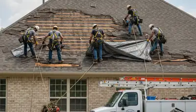 Storm damage cleanup crew clearing fallen trees and debris in Kissimmee, FL