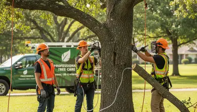 Tree service crew treating diseased trees in Kissimmee, FL for healthier growth