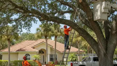 Tree service crew in Kissimmee, FL providing professional tree removal and trimming services