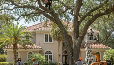 Tree service crew in Kissimmee, FL providing professional tree removal and trimming services
