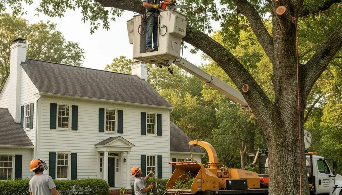 Tree service crew in Kissimmee, FL performing professional tree removal for a local property