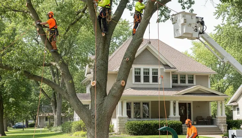Tree service crew in Kissimmee, FL providing professional tree removal and trimming for homes and businesses